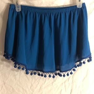 Show Me Your Mumu Blue Pom Pom Crop Top